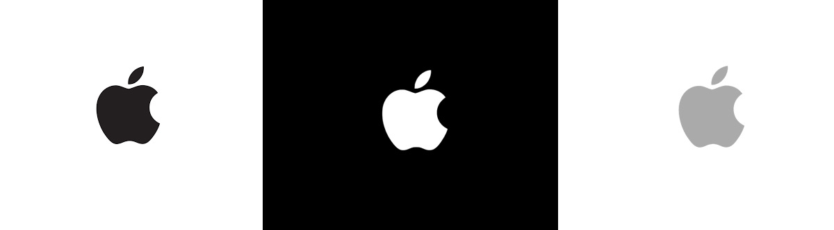 Apples logodesign i sort