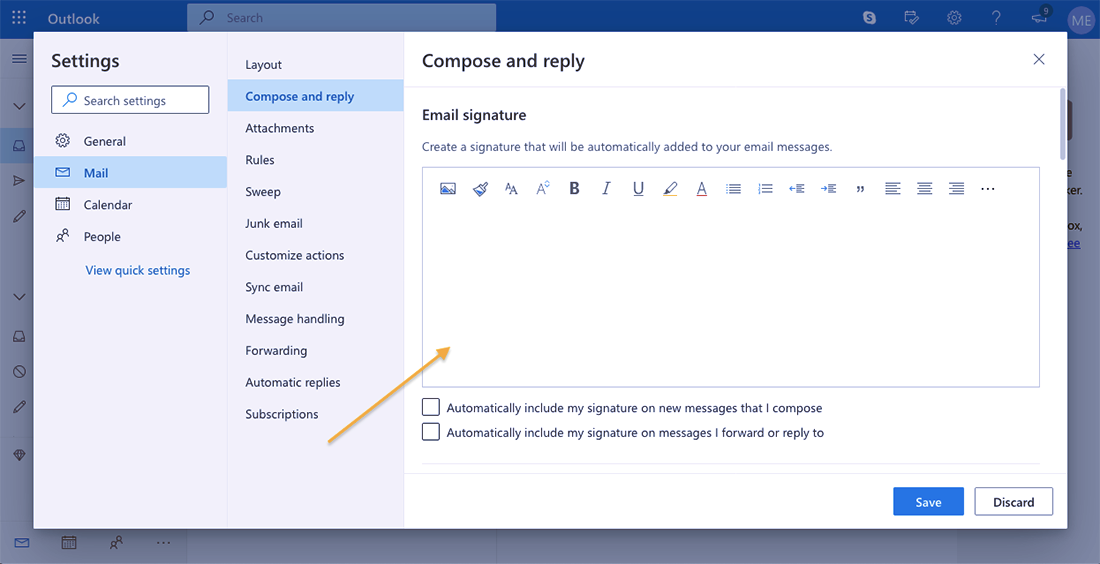 Sådan opretter du en e-mail-signatur med Outlook