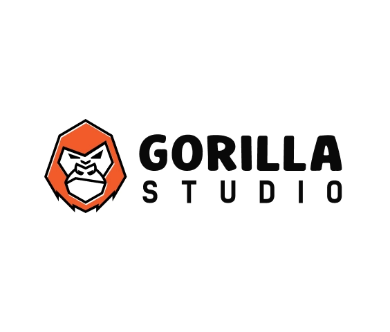 Markant gaminglogo med gorillamaskot