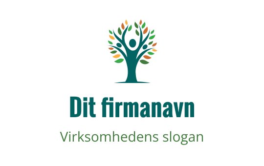 Fargerik trelogo med fargerike blader og en menneskefigur