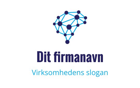 Moderne logo design med et nettverkskoblet hjerne i blått og lilla
