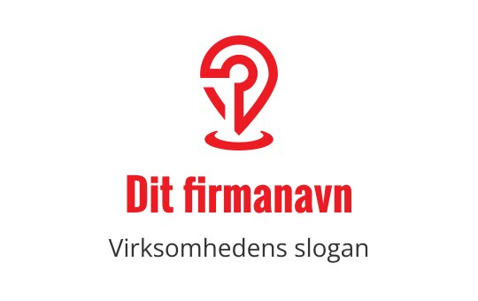 Moderne rød lokasjonsnål logo design med sirkulære elementer