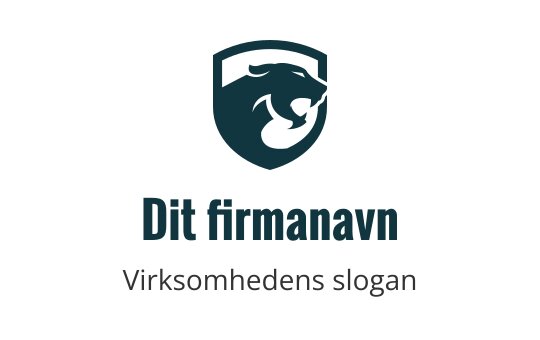 Fet skjoldlogo med en stilisert løvehode i teal