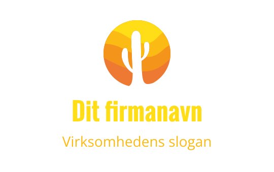 Moderne logo design med en kaktus-silhuett mot en solnedgangsgradient