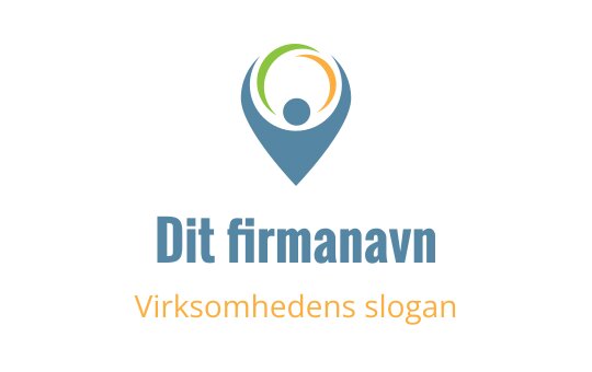 Moderne logo design med en plasseringstagg og abstrakt menneskefigur