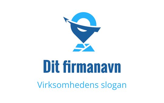 Moderne blå logo med stilisert kompass og bølgeelementer