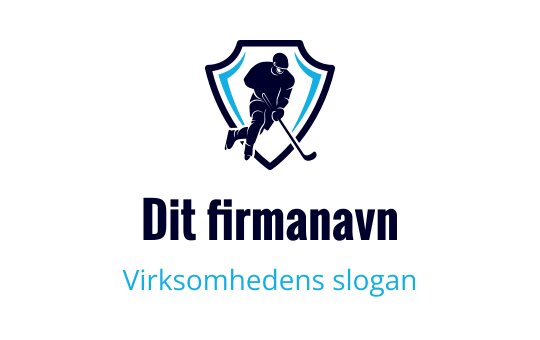 Fet skjoldlogo med silhuett av en hockeyspiller