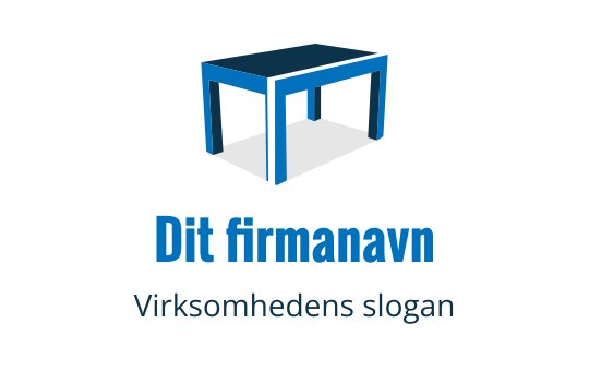 Moderne blå bordlogo design med tredimensjonal effekt