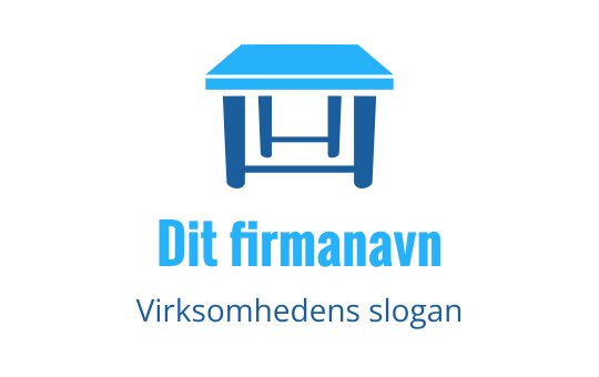 Moderne blå bordlogo med en enkel, ren struktur