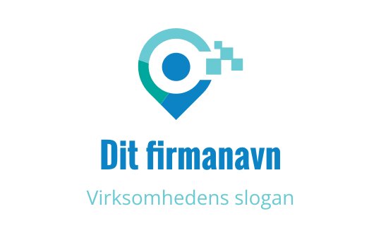 Moderne logo design med en plasseringstagg og sirkulære elementer