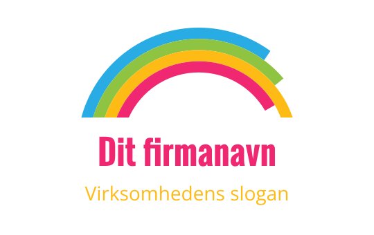 Fargerik regnbue logo design med livlige buer og fet tekst