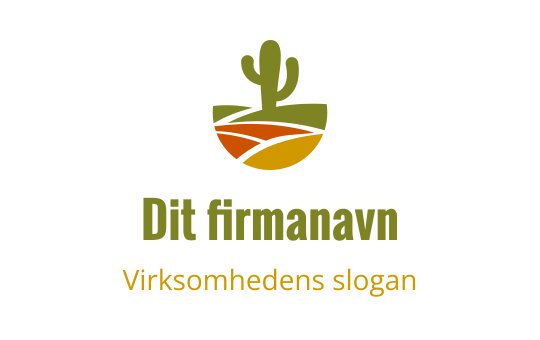 Moderne logo design med en kaktus over et stilisert landskap