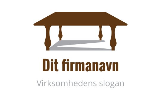 Elegant bordlogo design med en brun fargepalett og rene linjer