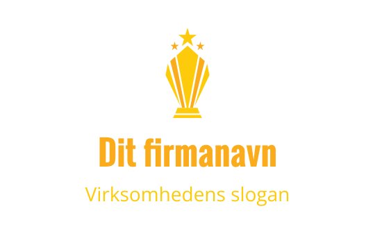 Elegant trofé logo design i gull med tre stjerner over