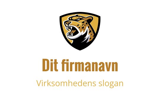 Moderne logo design av en modig leopardhode i gull og svart