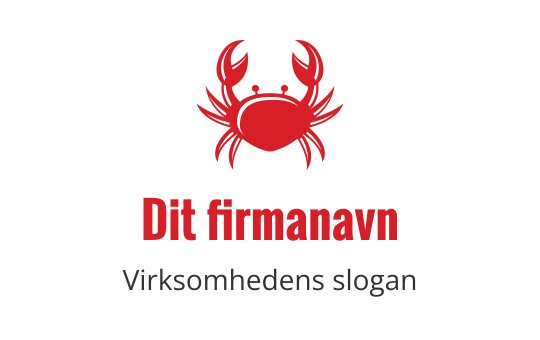 Rød krabbe logo design med stiliserte klør og fet typografi