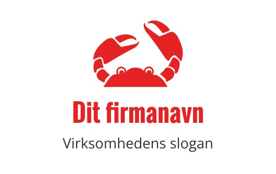 Fet rød krabbe logo design med fremtredende klør og leken stil