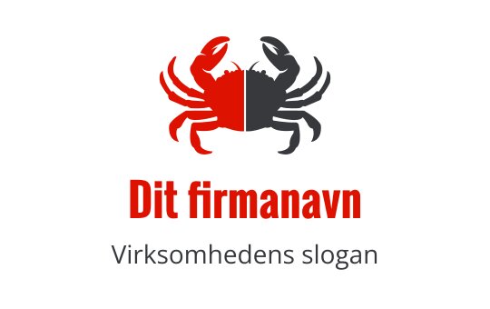 Fet krabbe logo design med røde og grå elementer