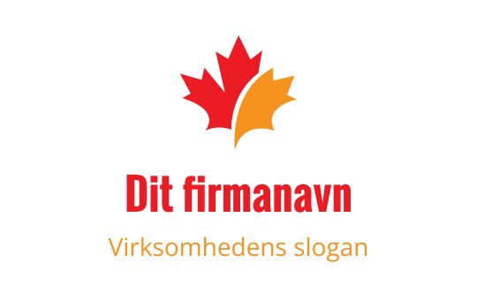 Fargerik lønnblad logo design med røde og oransje elementer