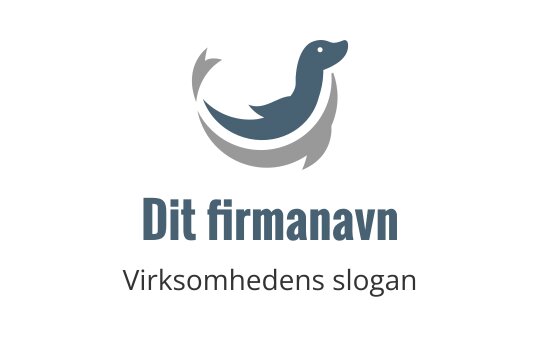 Lekent and logo design med myke blå og grå farger