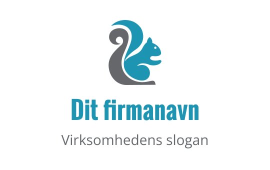 Stilisert ekorn logo design i blå og grå nyanser