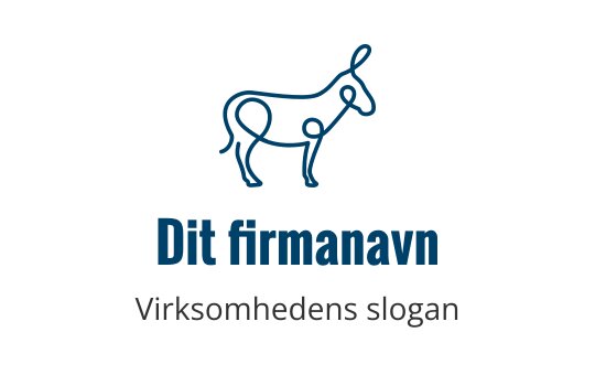 Minimalistisk blå linjekunst logo design av en ku