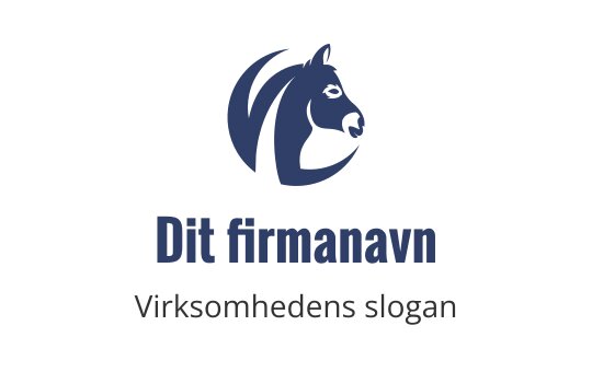 Elegant hestehode logo design i marineblått med flytende linjer