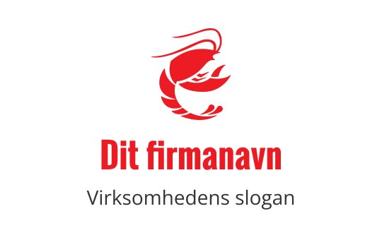 Fet rød hummerlogo med stiliserte klør og flytende linjer