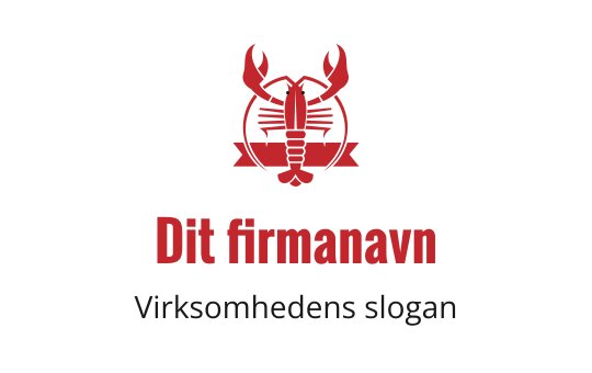 Fet hummer logo design med røde klør og sirkulært emblem