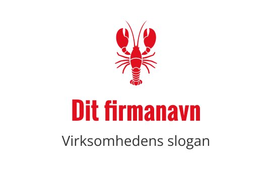 Fet rød hummer logo design med stiliserte klør og tekst