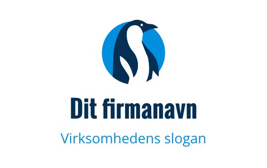 Moderne blå pingvinlogo med sirkulær bakgrunn
