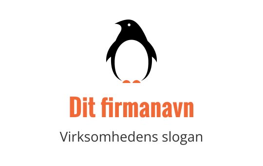 Fet logo design med stilisert tekst i oransje og grått