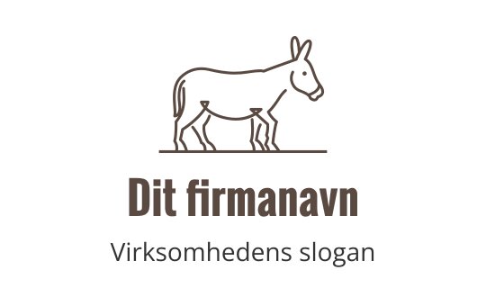 Minimalist esel logo design i brun linjekunststil