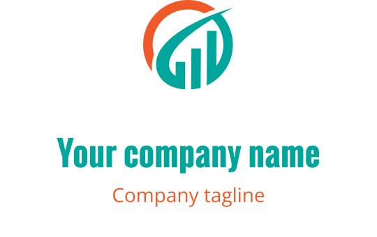 Moderne logo design med korall- og teal geometriske former