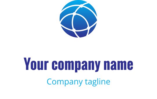 Moderne blå globus logo design med sammenkoblede linjer