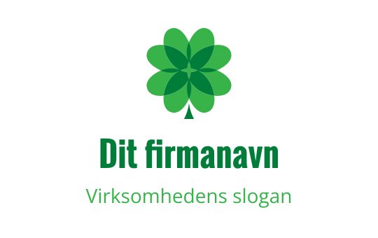 Moderne logo design med grønne blader og lagdelte kronblader
