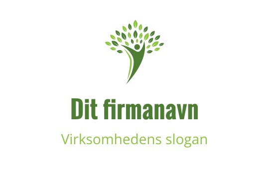 Moderne grønn trelogo med en stilisert stamme og blader
