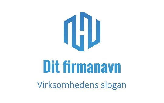 Moderne blå logo med en geometrisk sekskantet form