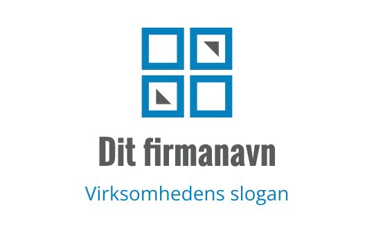 Moderne logo design med fire blå firkanter i ulike former