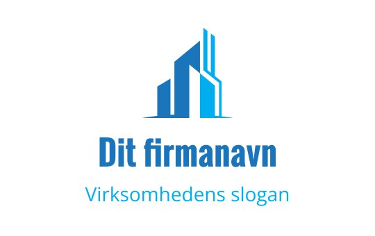 Moderne blå skyskraper logo design med rene linjer og fet typografi