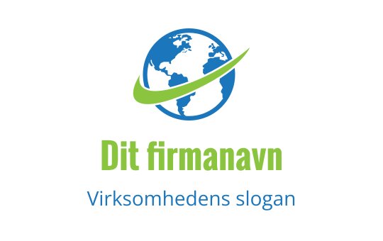 Moderne globus logo design med grønn sveip og blå kontinenter