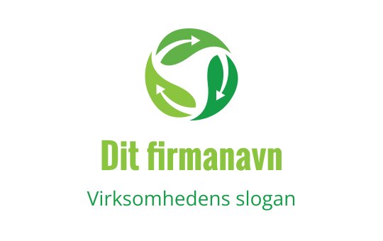 Moderne sirkulær logo med grønne blader og piler