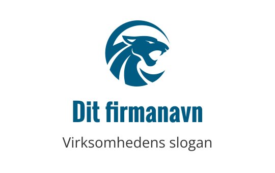 Moderne logo design av en modig løvehode i blått med dynamiske linjer