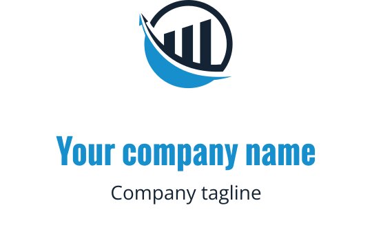 Moderne logo design med en sirkulær form, stenger og et bølgeelement