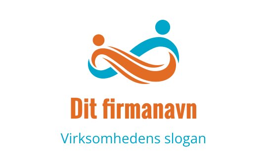 Moderne logo design med sammenflettede figurer i oransje og blått