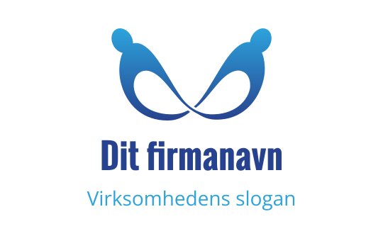 Moderne blå logo med abstrakte figurer i en flytende form