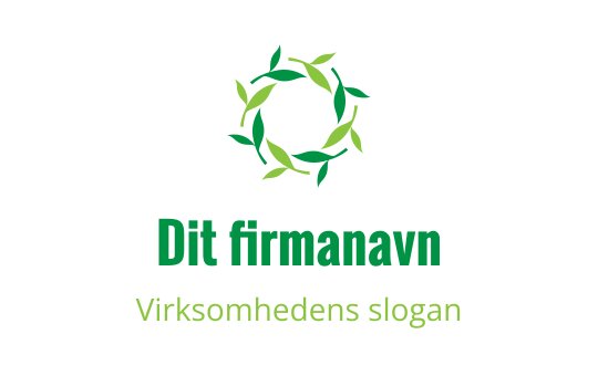 Sirkulært logo design med grønne blader i en naturlig oppsett