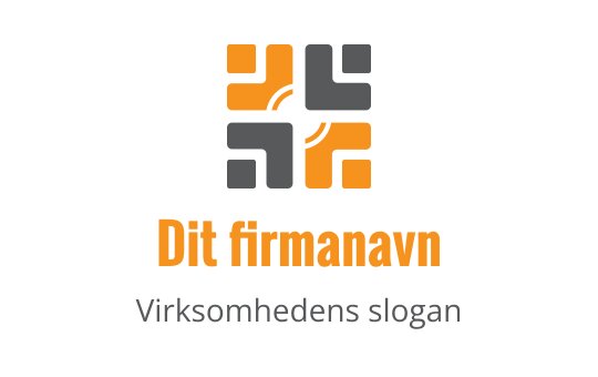 Moderne geometrisk logo design med oransje og grå elementer