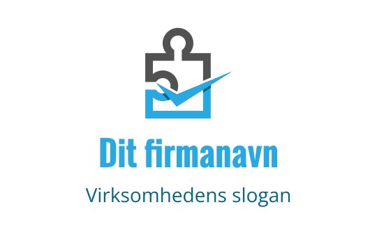 Moderne puslespillbrikke logo design med en avkrysningsboks i blått