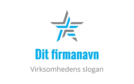 Moderne stjerne logo design med blå og grå geometriske elementer